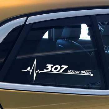 

2PCS/Set Motorsport Car Side Window Trim Stickers Decals For Peugeot 307 Reflective Vinyl Auto Window Decoration Car Accessories