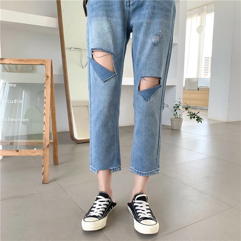 Осенние новые большие размеры прямые джинсы с высокой талией женские хлопковые мягкие свободные тонкие трендовые повседневные джинсовые брюки для женщин