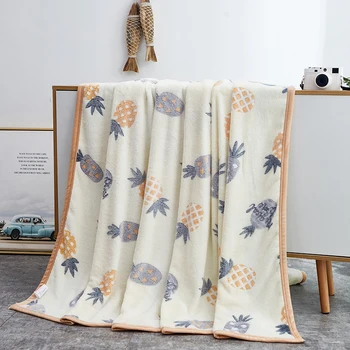 

Fluffy Blanket for Beds Fleece Throw Cover Cartoon Design Cute Strawberry Flower Animal Pineapple Dinosaur Cow for Travel