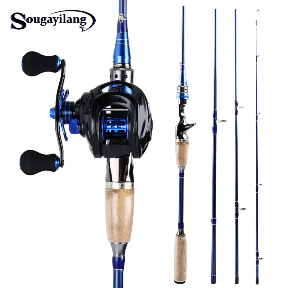 Sougayilang 2.1m2.4m Fishing Rod With Reel Combo Portable 4 Sections