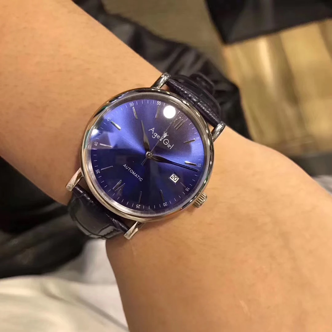 

Luxury Brand New Automatic Mechanical Men Stainless Steel Sapphire Silver Yellow Gold Rome Black Leather Blue Dial Watch 40mm