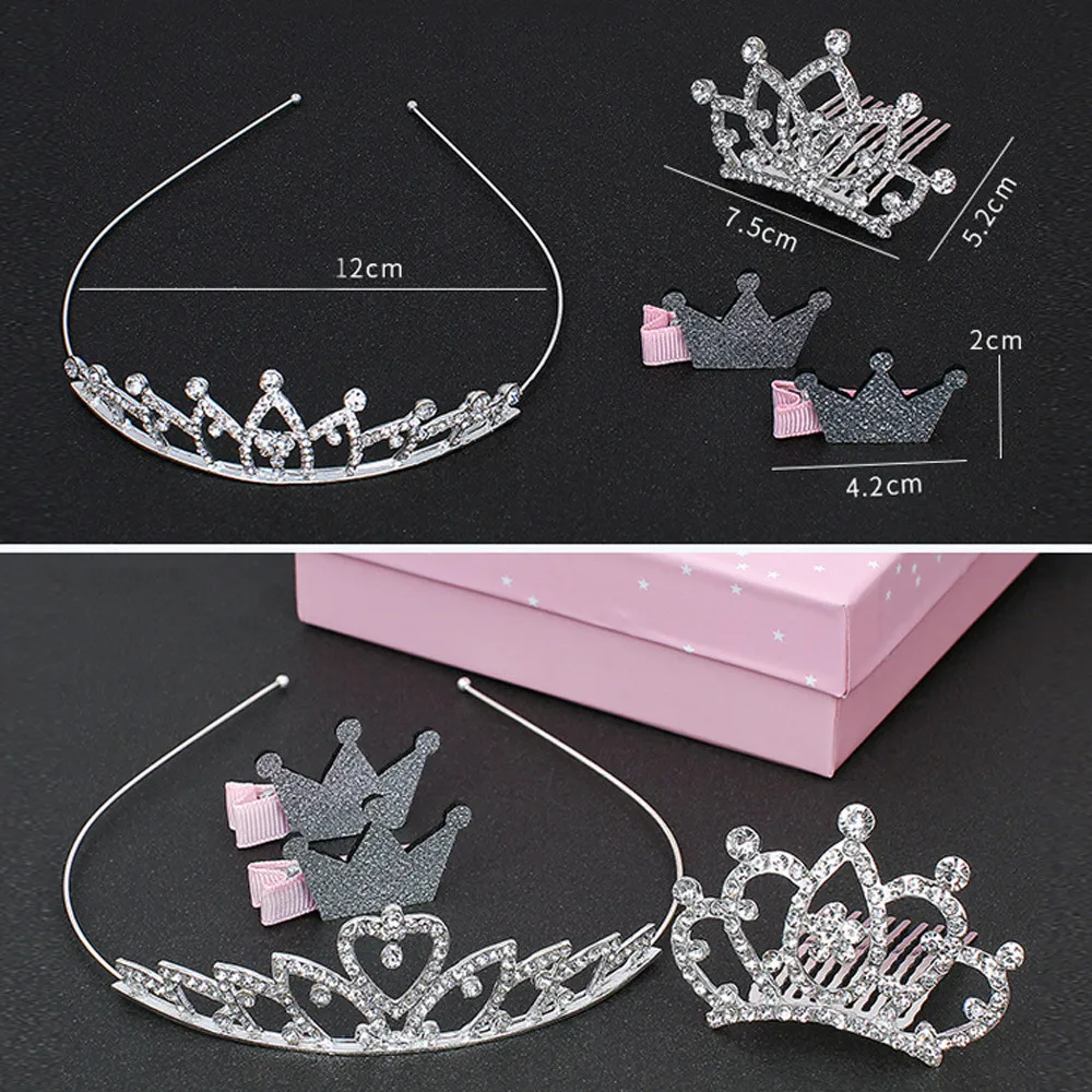 3Pces Корейский детский Ювелирный Комплект для девочек с мультяшным рисунком, боковая заколка для девочек, модная бирюза, ободок для волос с бахромой, головной убор, новинка 04