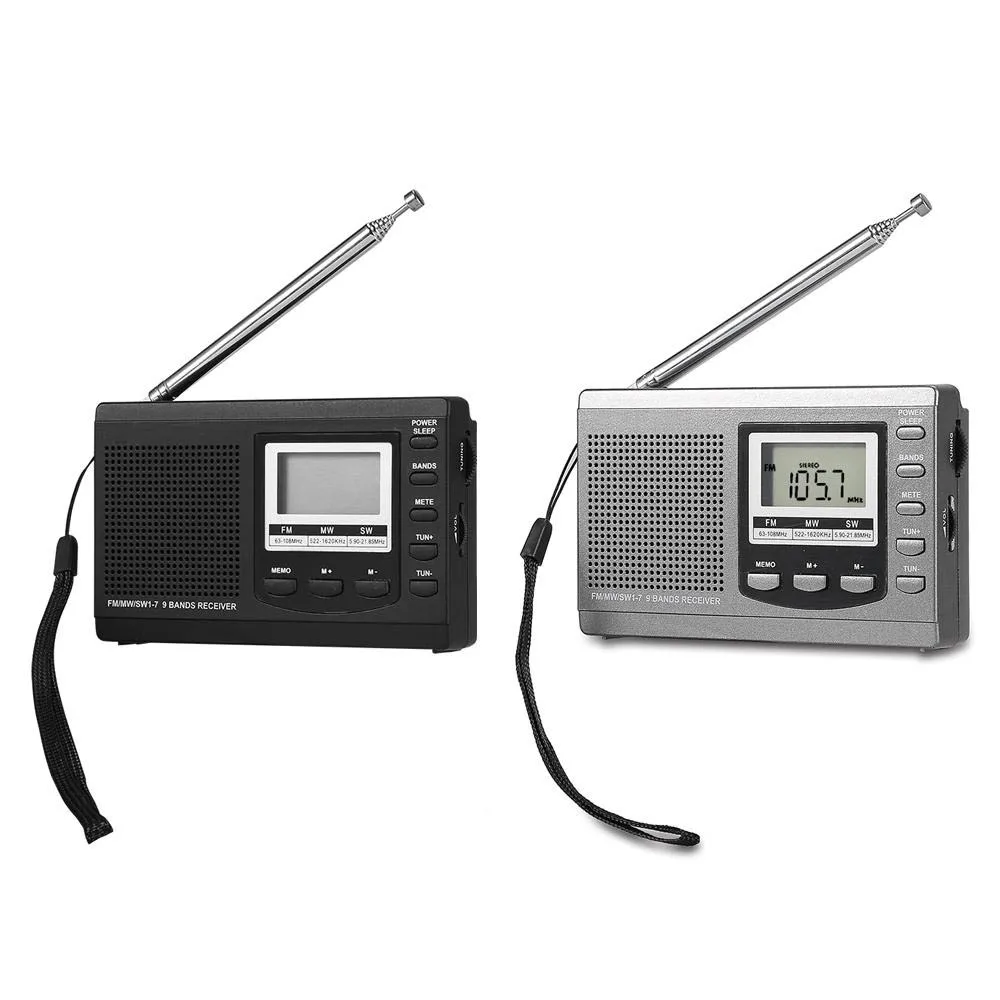 DC 5 В мини портативный мини стерео радио FM/MW/SW полный диапазон приемник Цифровой Будильник музыкальный плеер громкоговоритель