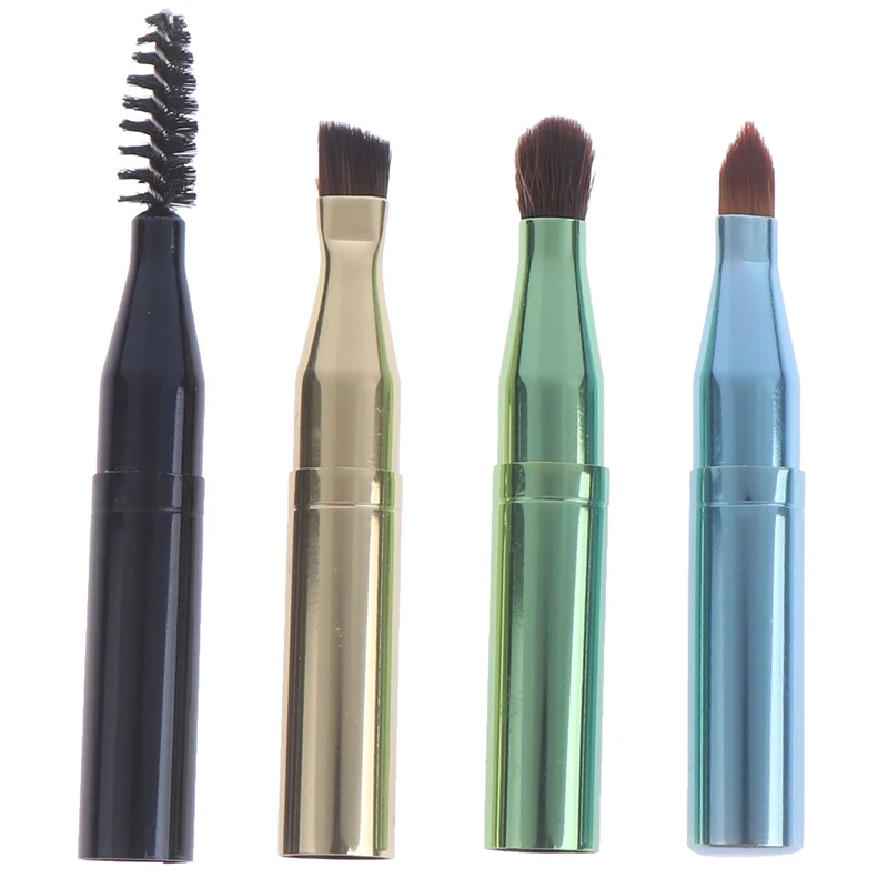 Portable 4 Head Makeup Brush Retractable Makeup Brushes Plastic Eye Eyeshadow Brush Cosmetics Brush Set