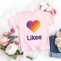 Rainbow Likee Love Heart Printed Kids Pink Tshirt Funny Graphic Girls Boys T Shirt Summer Children Kawaii Tops For Girls T-shirt
