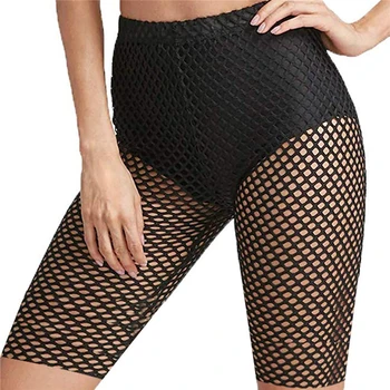 

2020 Women New Sexy Women Mesh Sheer Beach Shorts Fishnet Swimwear Bikini Cover Up Pants See Through Beachwear