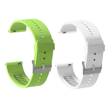 

2pcs 20mm Silicone Watch Band Bracelet Strap For Polar Ignite Smartwatch Accessories Watch Strap Wristband - White & Green