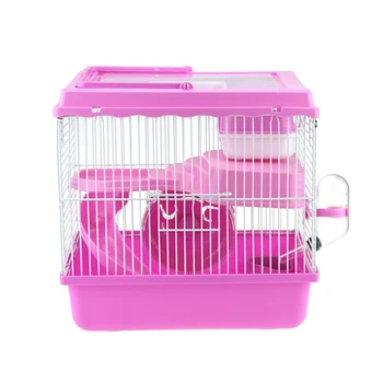 

Multifunctional Hamster Cage Transparent Skylight Cage Luxury House Hamster Cage Small Pet Supplies Pink