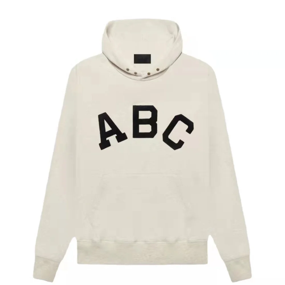 Essentials ABC Print Hooded Fleece Oversizd Sweatshirt 1