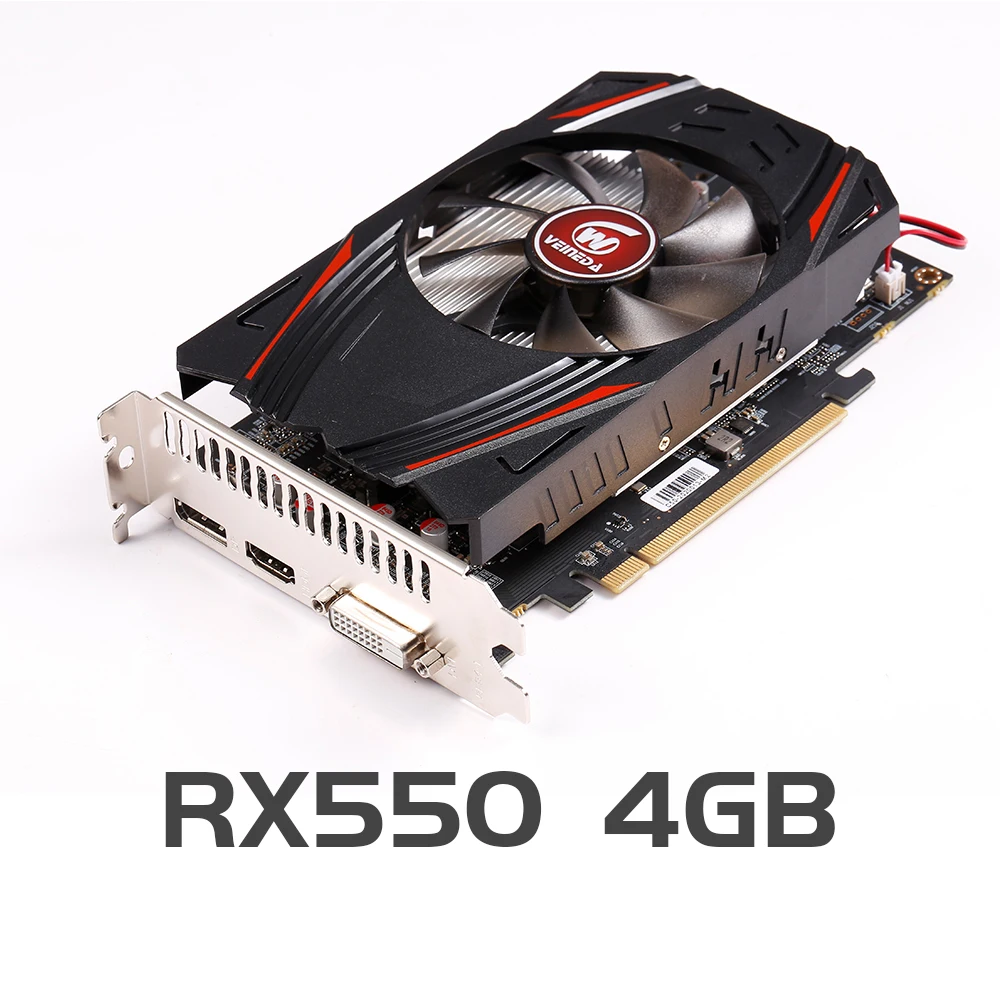VEINEDA Original RX 550 4GB Video Cards GPU AMD Radeon RX550 4GB GDDR5 Graphics Cards PC Desktop Computer Game Map PCI E X16|Graphics Cards| - AliExpress