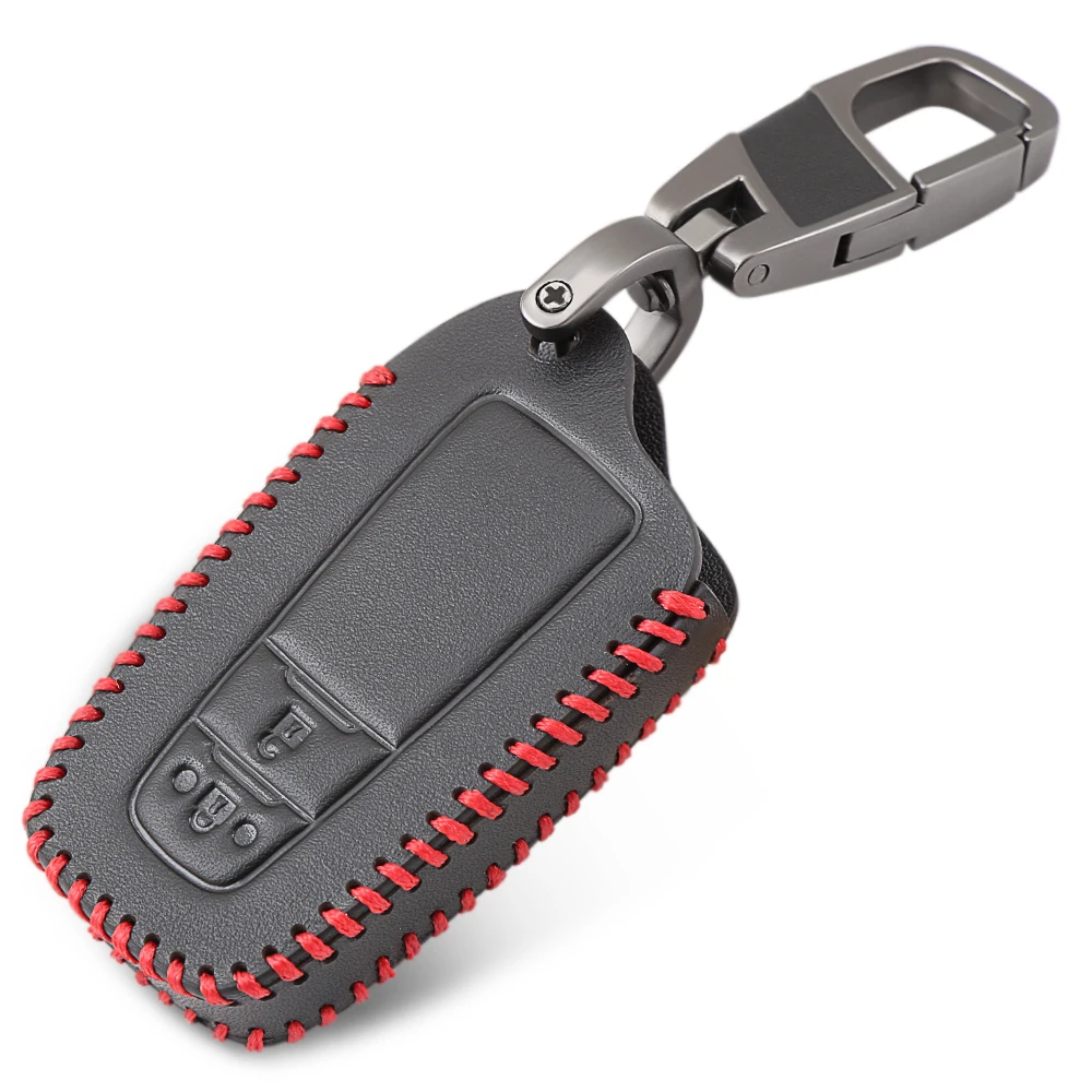 Новый кожаный чехол для автомобильного ключа 2 кнопки без Toyota Camry CHR Prius Corolla RAV4 Prado