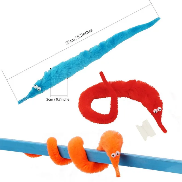 5/10/20pcs Twisty Worm Magic Toys Party Favors Fuzzy Worm On A String Christmas Halloween Wizard New Strange Trick Toys For Kids 6
