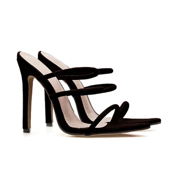 

Hot Sales Open Toe Stiletto High Heels Orange Silver Slipper Slieds Roman Sandals for Women and Ladies