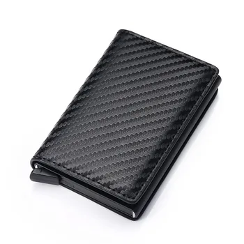 

2020 New PU Men Credit Card Holders Business ID Card Case Fashion Automatic Pop Up RFID Card Holder Aluminium Bank Card Wallets