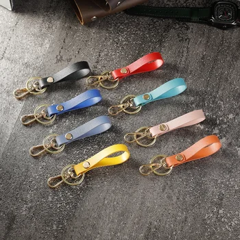 

Simple PU bag key chain leather key ring hook pendant small gift