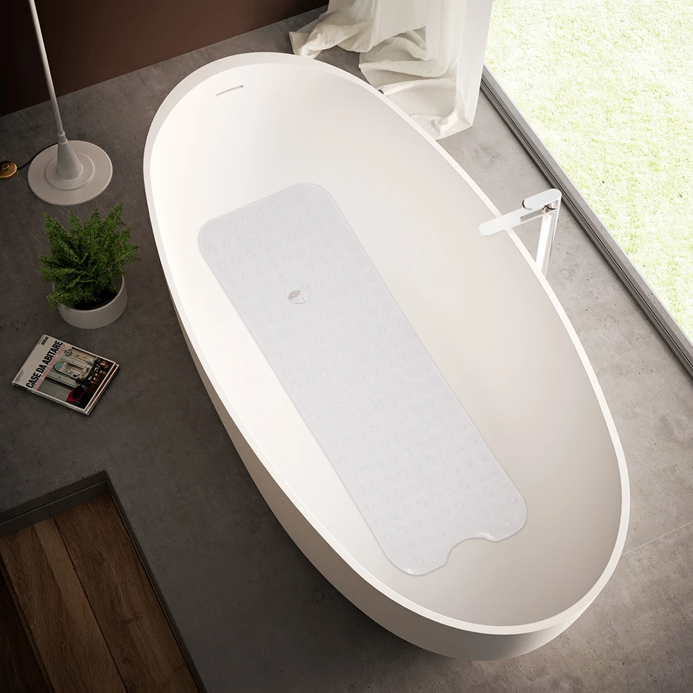 

39x99cm PVC Anti-skid Bath Mat Soft Bathroom Massage Mat Suction Cup Non-slip Pad Cushion Bathtub Carpet Bath Mats
