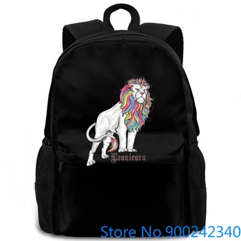 

Leon Unicorn Leonicorn Rainbow Hair women men backpack laptop travel school adult student