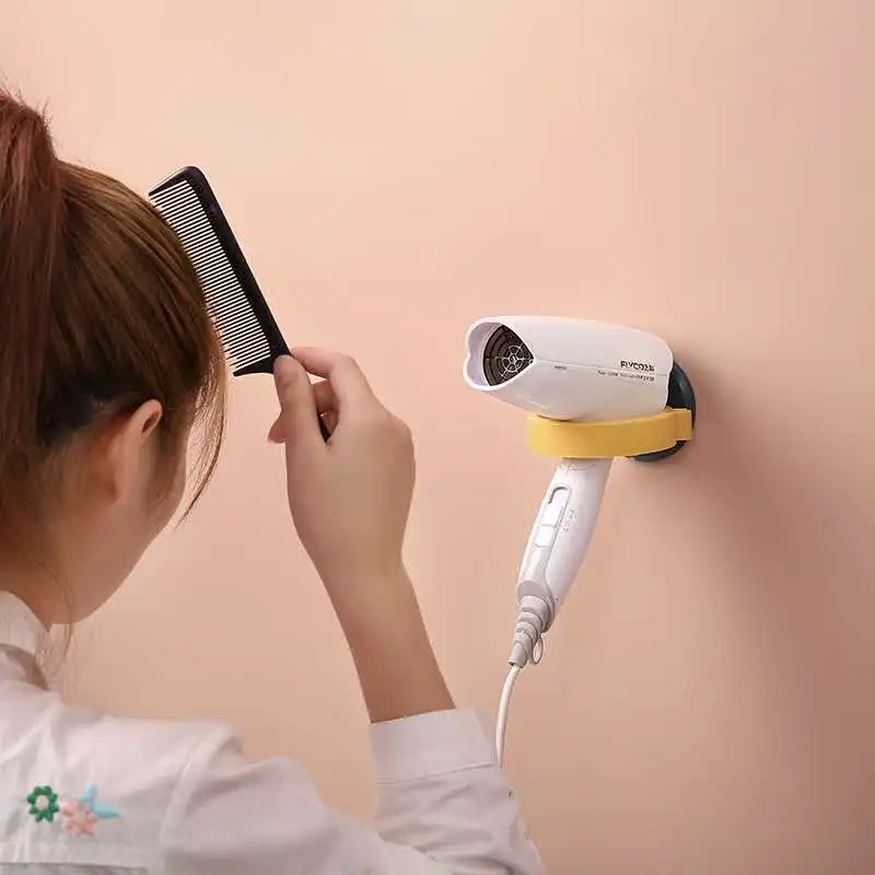 

1 Piece of 8.9 cm Wall-mounted Bathroom Hair Dryer Bracket Storage Rack Bathroom Shelf Hanger Toilet Self-adhesive Bracket
