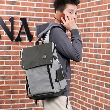 

Fashion Multifunctional Backpack USB Rechargeable Men's Backpack Korean Oxford Cloth Student Bags