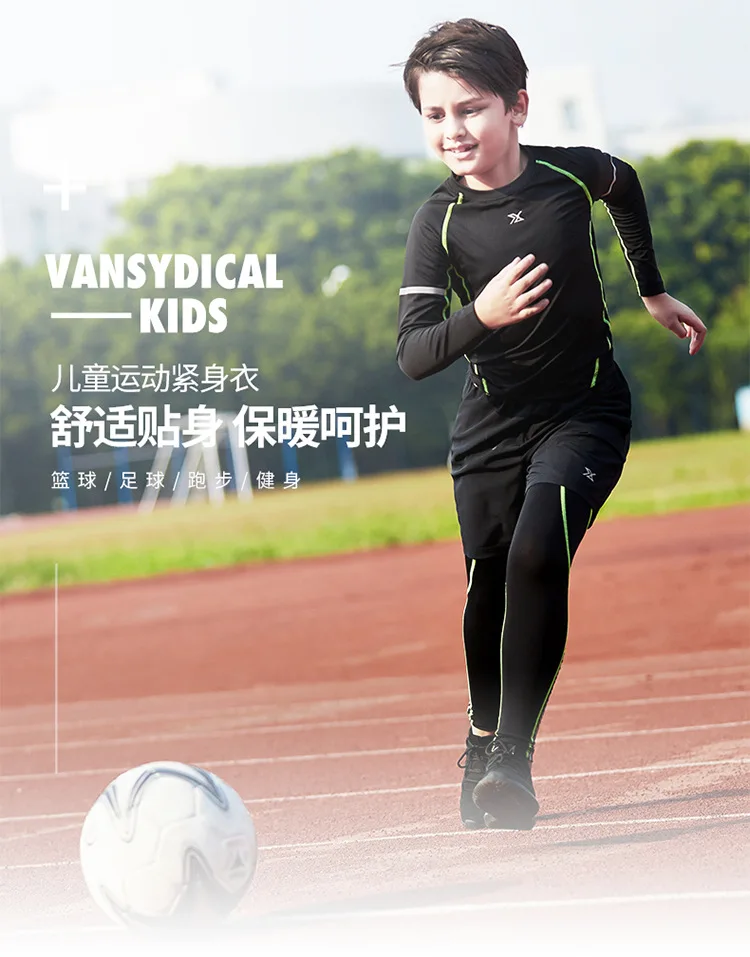 Vansydical, Детские облегающие топы, мужская спортивная баскетбольная Базовая рубашка, тренировочная быстросохнущая эластичная футболка для бега