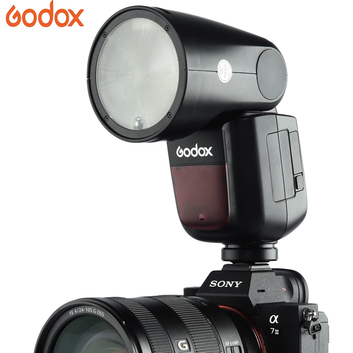 Godox-Flash de cámara V1, luz LED de cabeza redonda para cámara SONY, Canon, Nikon, Fujifilm, Olympus AliExpress