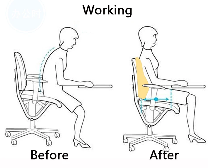 Эргономичный дизайн подушка для спинки стула поясная подушка для автомобильного сиденья с эффектом памяти офисное кресло на колесах задняя подушка с ремнями