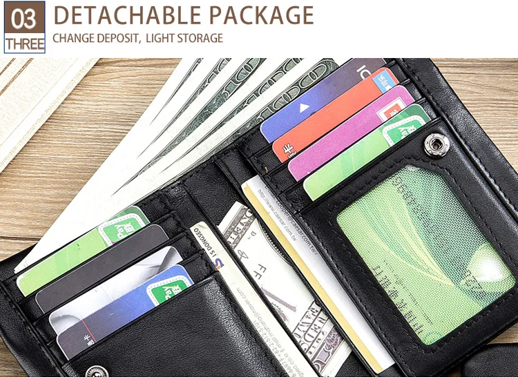 BULLCAPTAIN CASUAL Short Trifold Hasp Zipper Wallet MEN Coffee Cow Leather Wallet Coin Pocket Money Purse Bag Card Holder