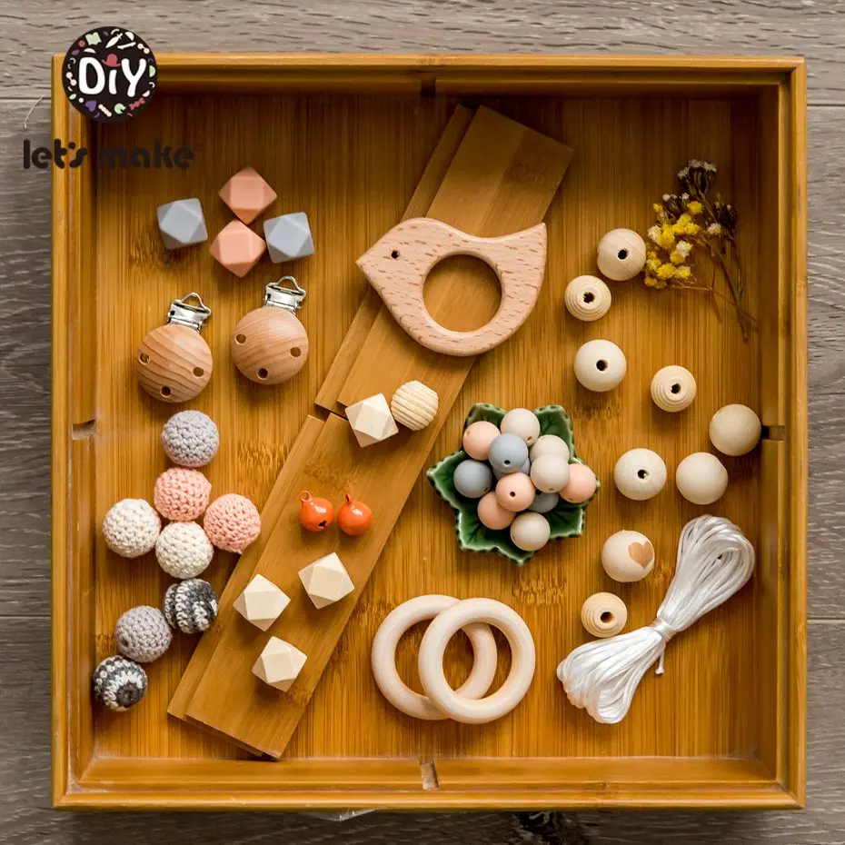 Let's Make Baby Rattles 1set Diy Pacifier Clip Baby Teething Silicone Beads Bpa Free Suit Crochet Wooden Beads Baby Teether Let's Make Baby Rattles 1set Diy Pacifier Clip Baby Teething Silicone Beads Bpa Free Suit Crochet Wooden Beads Baby Teether