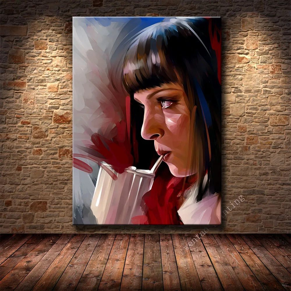 Mia and Vincent From the Movie Pulp Fiction Paintings Printed on Canvas