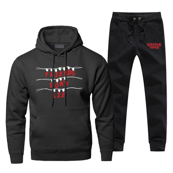 

Stranger Things Sweatshirt Man Fashion Hoodies+pants Two Piece Sets Men Casual Hip Hop Sportswear Sweatpants Streetwear