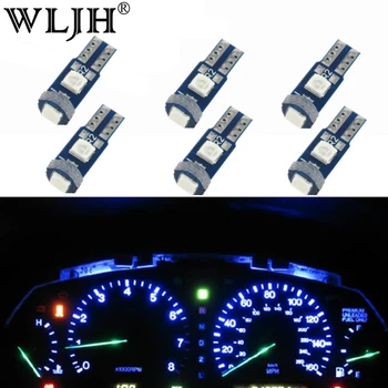 

WLJH 8x Car T5 LED Bulb Instrument Panel Light Cluster Dashboard Dash Light Lamp LED 74 70 57 LED for Honda Dodge Subaru Pontiac