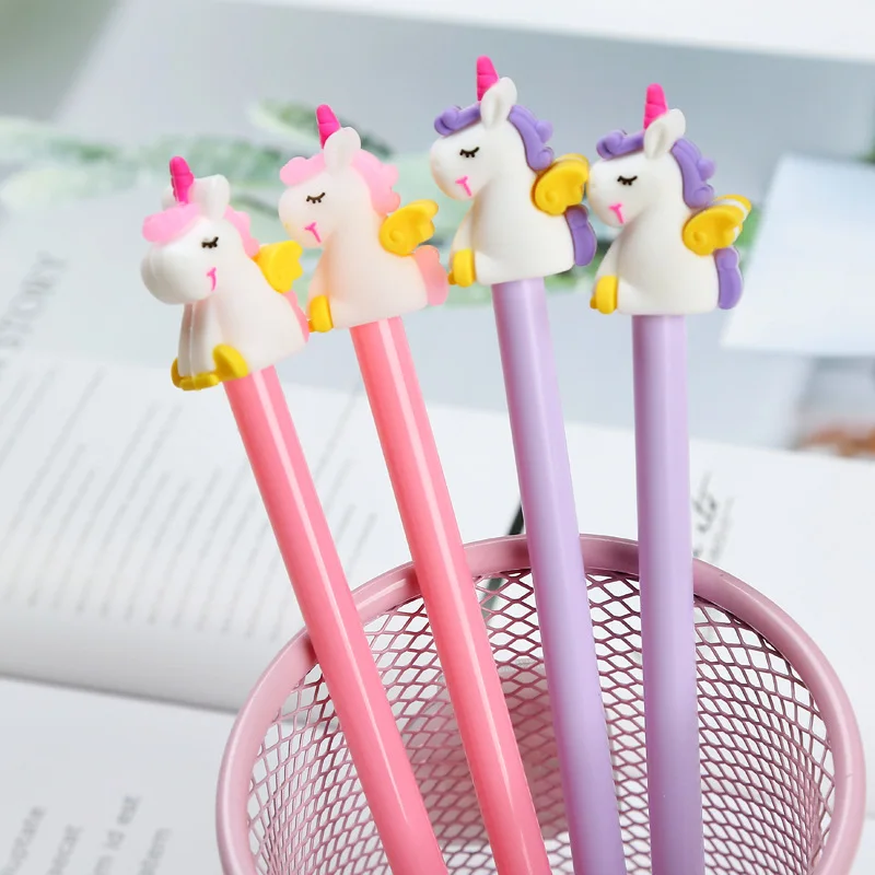 Радуга Единорог детская мультипликационная гелевая ручка милые Kawaii красивые черные чернила ручка для девочки детский подарок канцелярские принадлежности для офиса и школы