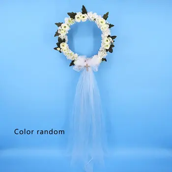 

Wedding wreath decoration European and American modern silk cloth rose wreath rattan wedding door garland decoration