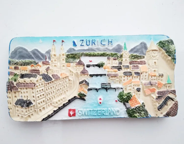Туристический ландшафт сувениры швейцарская смола креативные магниты на