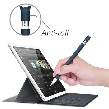 

Cute Cute Cat Ear Anti-scroll Silicone Protective Pouch Cap Holder Nib Cover Protective case Skin For Apple Pencil for iPad 1st