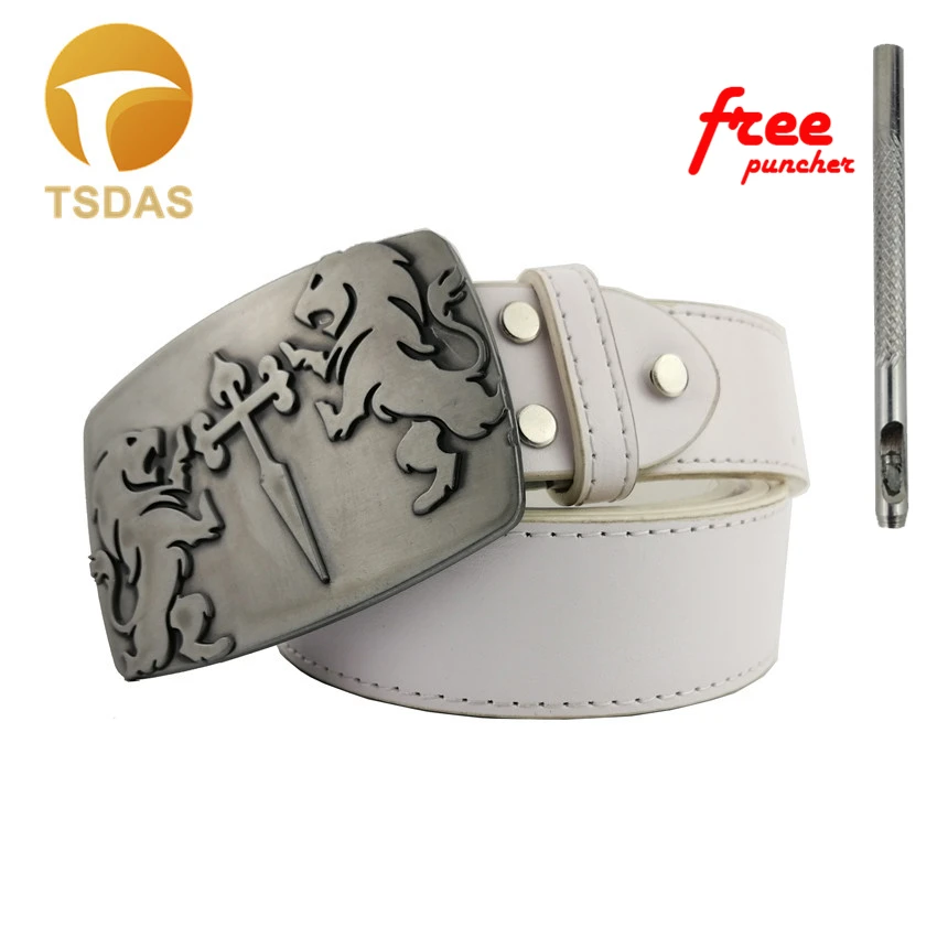 Модный мужской ремень с двумя львами и пряжкой крестом|lion buckle|lion buckle beltlion belt |