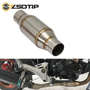 

ZSDTRP Universal Customized Motorcycle Exhaust Pipe Expansion Chamber Back Pressure Tube For 76mm Most Akrapoivc SC Project Moto