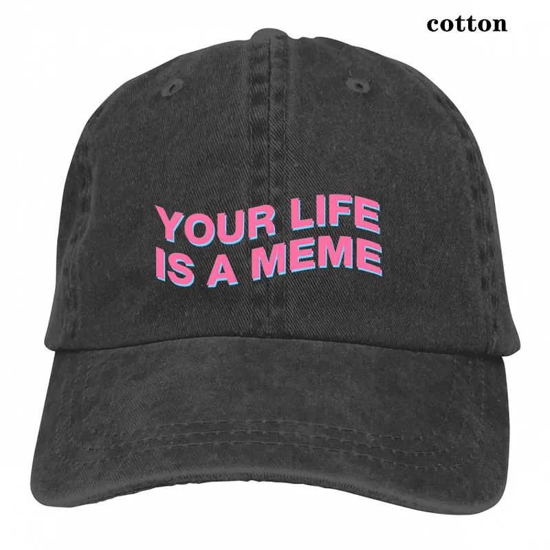 Ваша жизнь является мемом tumblr instagram tumblr эстетика vaporwave бейсболка для мужчин и женщин Кепка водителя грузовика Регулируемая Кепка - Цвет: 3-Black