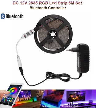 

LED Strip Light Bluetooth Control 2835 DC 12V 2A RGB 5m Flexible Ribbon fita led light strip Diode Tape New Arrivals