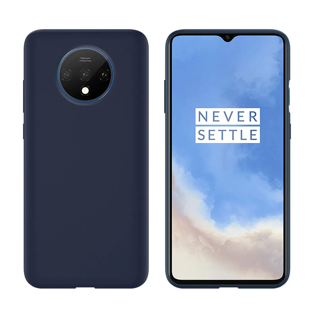 Для Oneplus 7T 6T чехол для OnePlus 6 6T 7 7T Pro мягкая Жидкая силиконовая задняя крышка Ультратонкий матовый защитный чехол на 360 градусов - Цвет: Синий