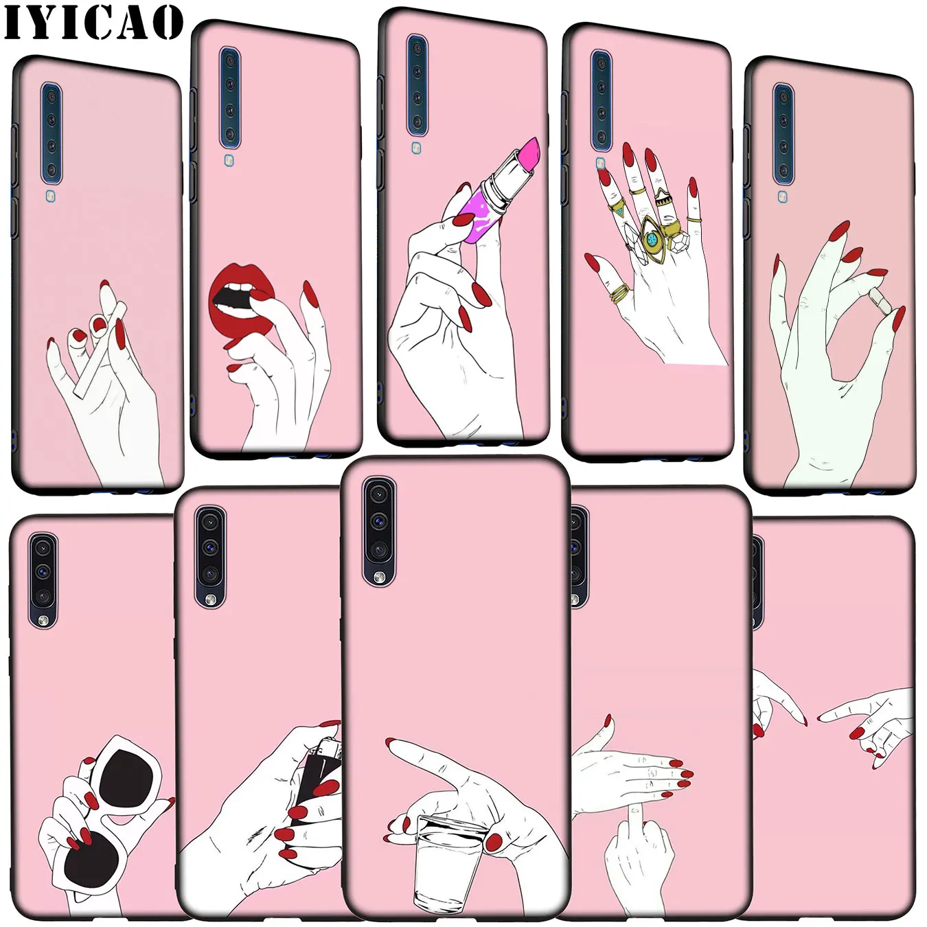 

IYICAO Best Friend Pink Hands Soft Silicone Case for Samsung Galaxy A70 A60 A50 A40 A30 A20 A10 M10 M20 M30 M40 Cover