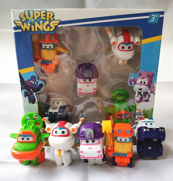 5 шт./компл. модель Super Wings мини игрушка самолет трансформер робот фигурки