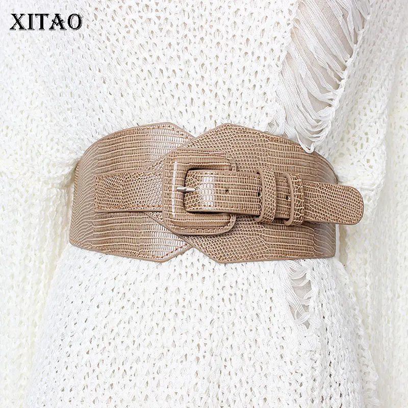 XITAO/Винтажные модные матерчатые пояса из искусственной кожи; женские элегантные пояса с эластичной резинкой на талии; коллекция года; сезон осень-зима; маленькие и свежие широкие пояса; GCC2452