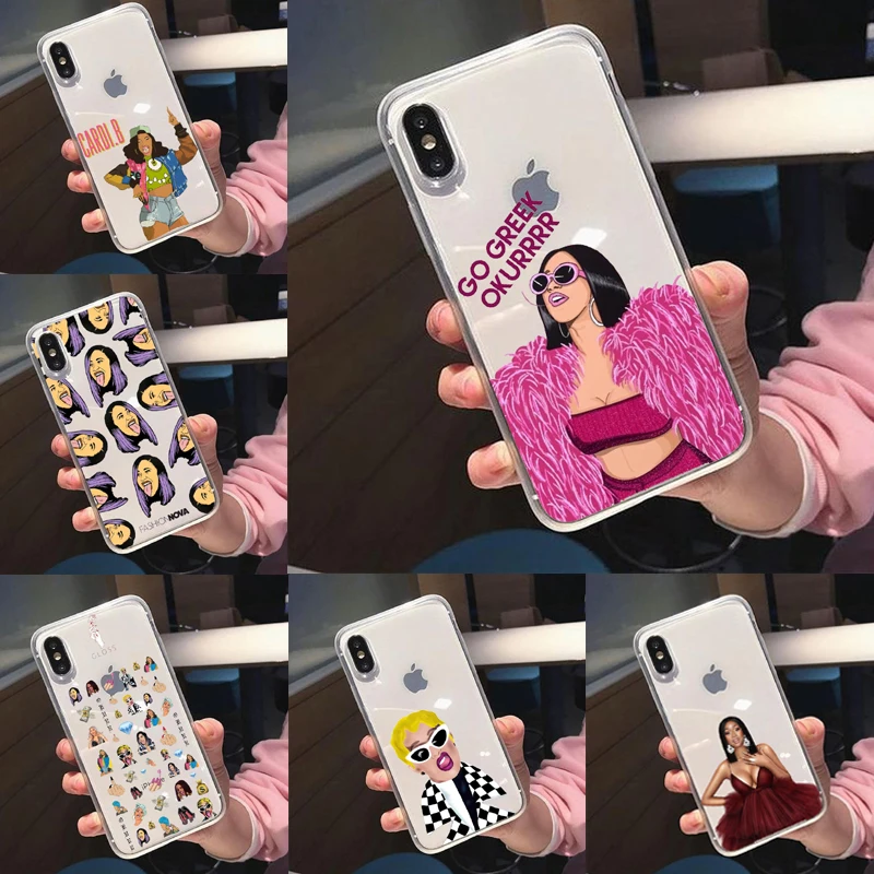 American Rap Singer Cardi B Design FOR silicone TPU For iPhone X XS Max XR Case For iPhone 10 6S 6 7 8 Plus 5 5S SE 8Plus 11Pro