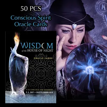 

50-card Wisdom of the House of Night Oracle Cards English Tarot Card Deck Party Playing Card Board Game Guidance Divination Fate