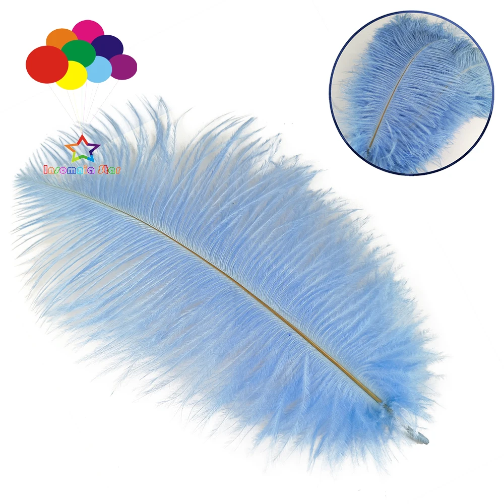 10 plumas de avestruz azul 25 cm decoración de pelo. 30 cm fiestas plumas naturales para bodas hogar 