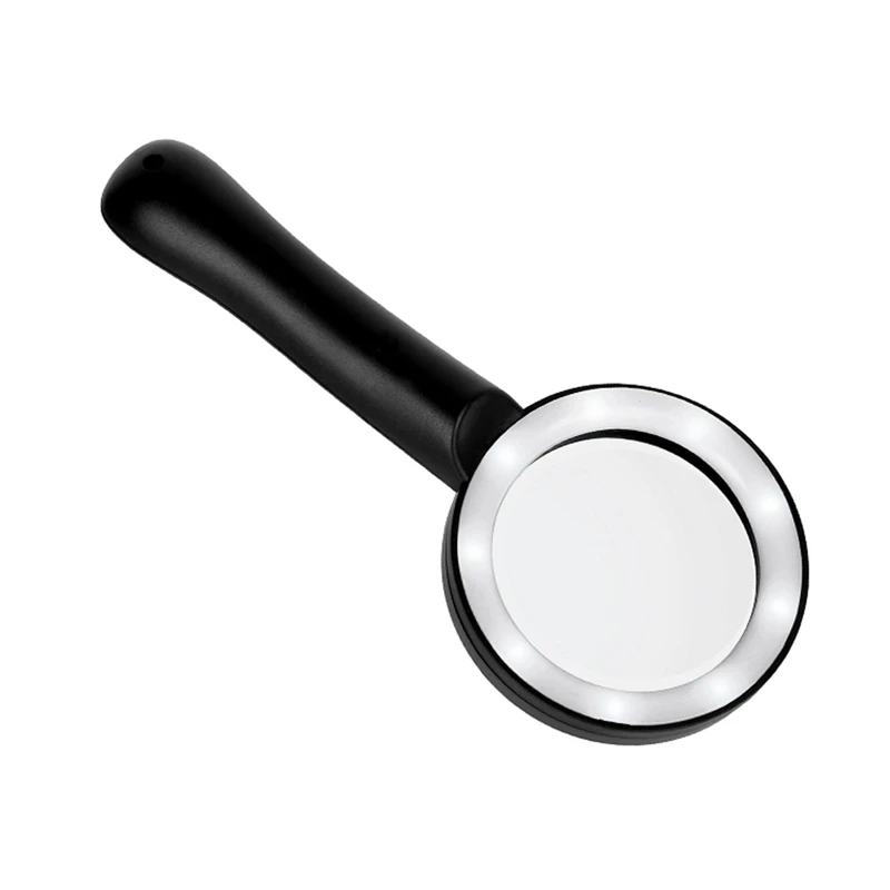 Лупа, ручная Лупа с 9 светодиодными лампами, затемненное увеличительное стекло для чтения, пайки, осмотра, монет, ювелирных изделий(6X