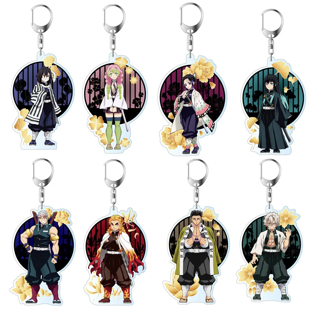 Аниме демон убийца Kimetsu No Yaiba Kochou Shinobu Rengoku Kyoujurou Kanroji Mitsuri брелок Подвеска Фигурки
