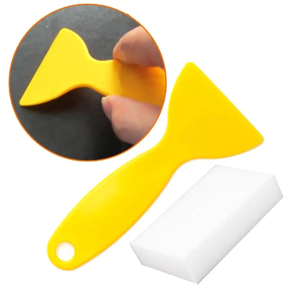 

2Pcs Auto Car Durable Cellphone Film Pasting Scraper Sponge Brush Set Maintenance Tool