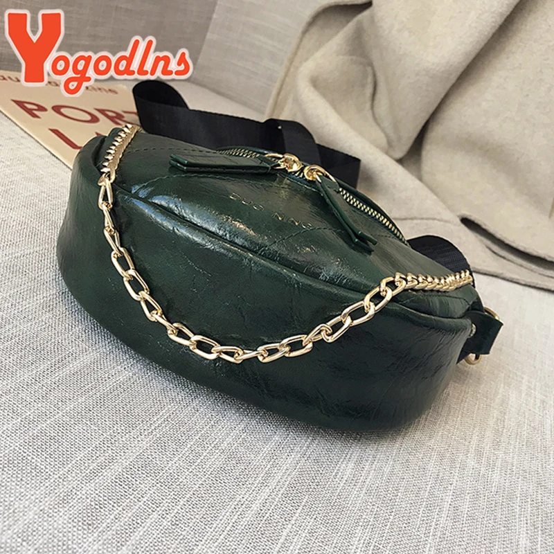 Yogodlns Fashion Quality PU Leather Crossbody Bags For Women Chain Small Shoulder Messenger Bag Lady Travel Handbags